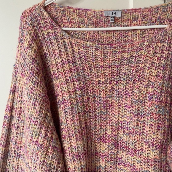 Tobi Wildest Dreams Rainbow Sweater In Pink - M - Picture 3 of 9